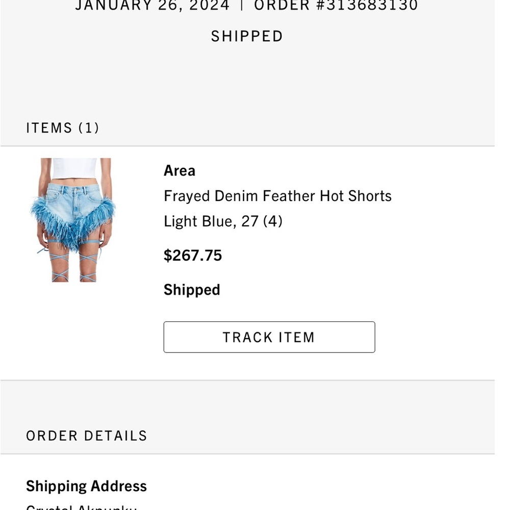 COPY - Area frayed denim feather Hot shorts - Picture 3 of 3